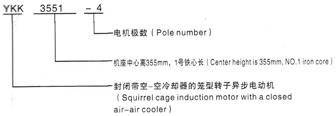 YKK系列(H355-1000)高压YJTGKK4501-4三相异步电机西安泰富西玛电机型号说明